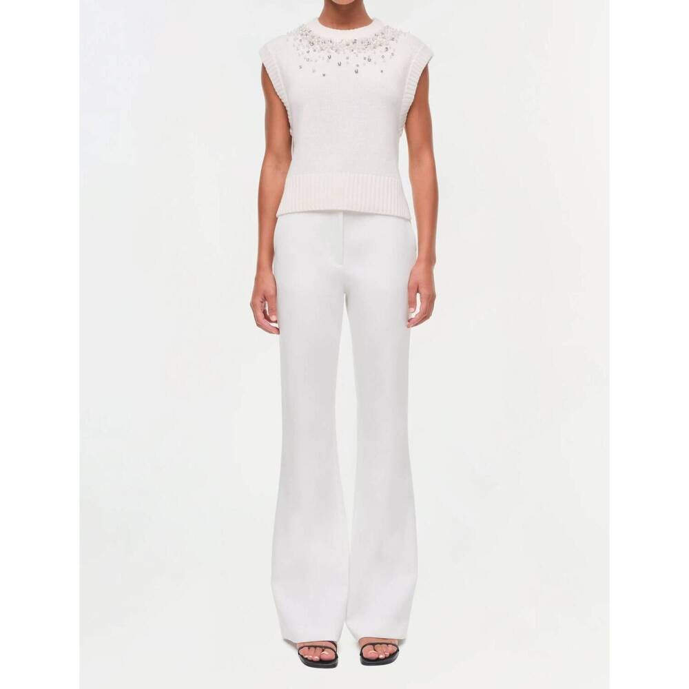 NEW SIMKHAI candra embellished sweater vest in ivory